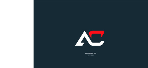 Alphabet letter icon logo AC - obrazy, fototapety, plakaty