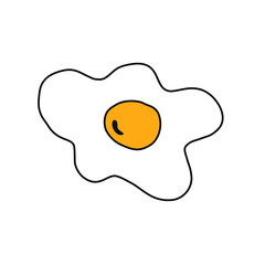 Fried eggs. Hand drawn stock vector illustration.