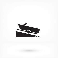 Motorboat vector icon on white background. vector icon Flat vector motorboat icon symbol sign from vector icon modern nautical collection for mobile concept