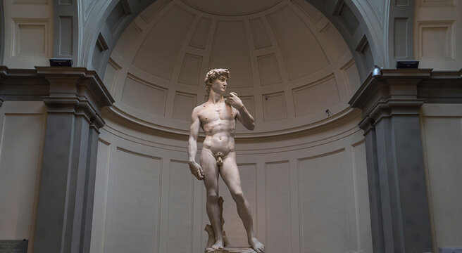 Michelangelo David statue in Accademia, Florence, Italy