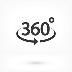 360 degree view vector icon isolated on white background Sign icon 360 degree angle. vector icon Geometric math symbol. vector icon full rotation