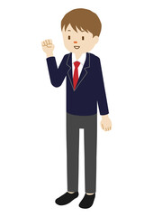 Illustration of a male  high school student  (whole body)