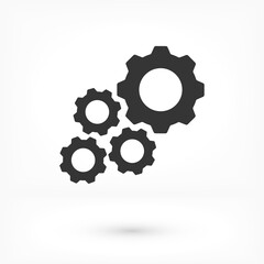 Settings isolated vector icon. Gear symbol. vector icon Gear tool or button for web application or UI.  vector icon Trendy flat style