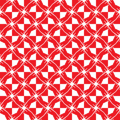 Vector seamless pattern texture background with geometric shapes, colored in red, white colors.