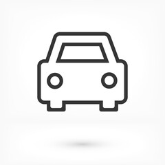 PLain car silhouette vector icon. Driving logo. vector icon image of vehicle vector icon . Front view of transport vector icon.