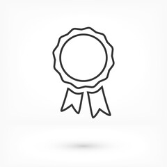 Medal, winner, winner flat vector icon. Breast cancer awareness. Black and white ribbon. vector icon World Breast Cancer Day concept. Vector illustration. vector icon  Women's Health Concept