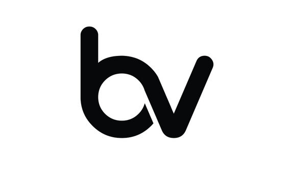 bv or vb Letter Initial Logo Design, Vector Template