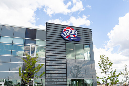 Etobicoke, Ontario, Canada - June 6, 2020: Ledcor company sign on their branch office building in Etobicoke, Ontario, Canada. Ledcor is a Canadian construction company.