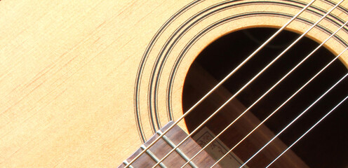 Classical guitar closeup - includes strings and guitar neck