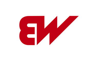 BW or WB Letter Initial Logo Design, Vector Template