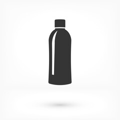 Plastic Bottle of Water. Flat Vector Icon illustration. Simple black symbol on white background Vector Icon. Plastic Bottle of Water sign design Vector Icon