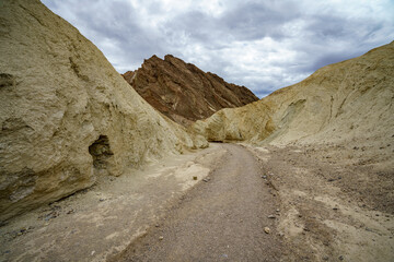hikink the golden canyon - gower gulch circuit in death valley, california, usa