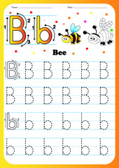 Writing practice letter N printable worksheet for preschool / kindergarten kids to improve basic writing skills