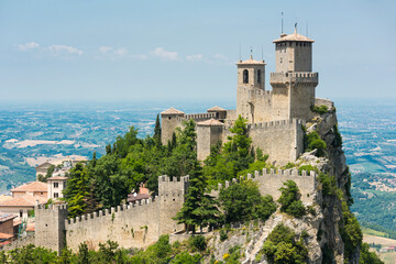 Obraz premium Guaita Tower above the Republic of San Marino