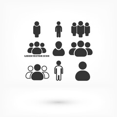 Businessman vector icon style many linear people.