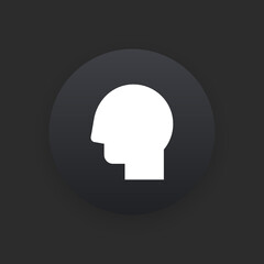 Head -  Matte Black Web Button