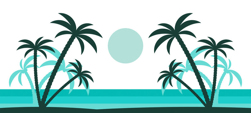  isola tropicale, spiaggia, palme, estate