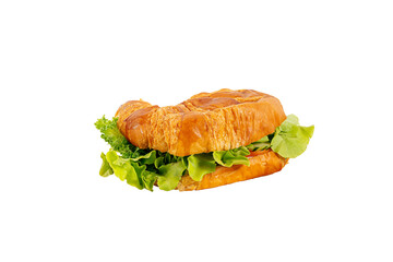 Ham Cheese Croissant isolate on white background