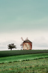 Naklejka premium famous Moravian windmill, northern Bohemia