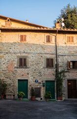 Italian buildings in a small Tuscan town.