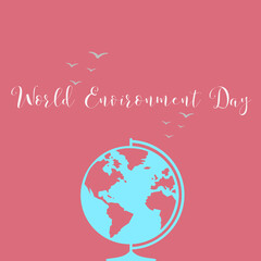 heart with world map globe, world environment day wishes greeting card on abstract background graphic design illustration wallpaper