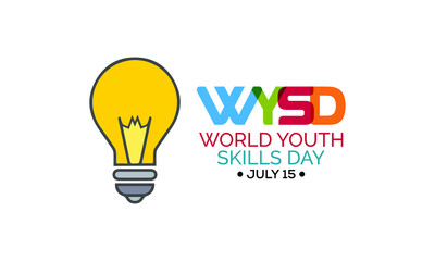 Vector illustration on the theme of World Youth skills day observed each year on July 15 across the globe.