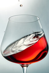 a glass of red wine at an angle
