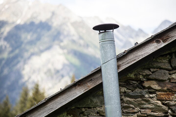 old chimney on a roof