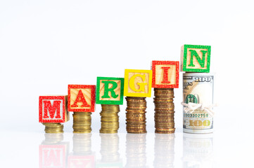 Coins stacking with financial concept.