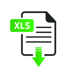 Obraz premium The XLS icon. File format symbol. Flat Vector illustration