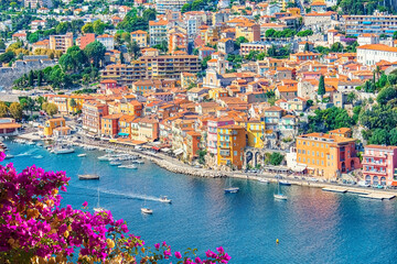 Villefranche-sur-mer on the French Riviera in summer