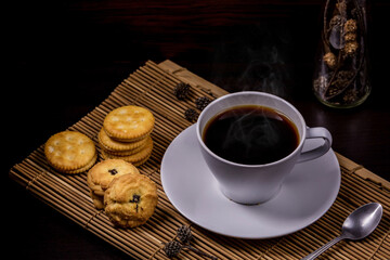 Cookies with black coffee