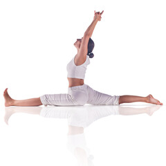 Naklejka premium Woman practicing yoga.