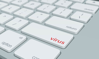 Close up of virus keyboard button