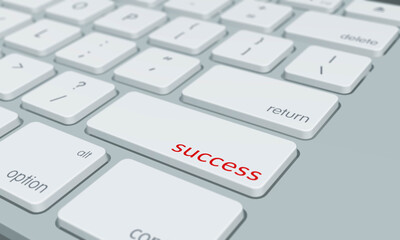 Close up of success keyboard button