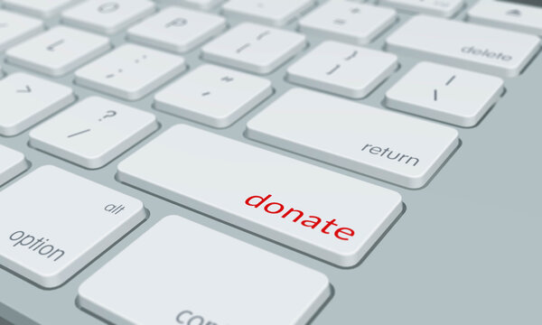Close up of donate keyboard button