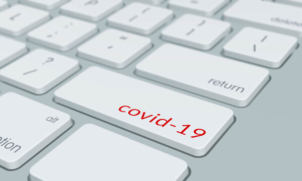 Close up of covid-19 keyboard button