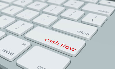 Close up of cash flow keyboard button