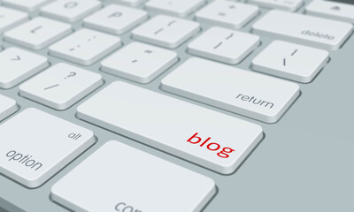 Close up of blog keyboard button