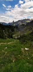 Fototapeta na wymiar Ausflug in die Alpen bei schönstem Wetter - Alpenpanorama
