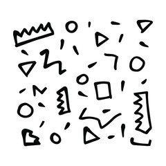 Hand-drawn black and white memphis pattern.