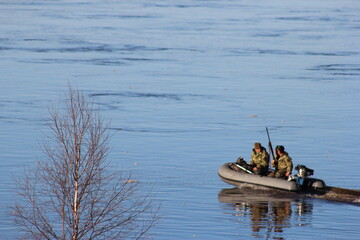 fishing boat on the lake