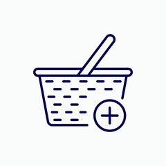 Outline add to basket icon.Add to basket vector illustration. Symbol for web and mobile