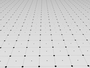 Geometric pattern with connected line and dots. Grey graphic background connectivity