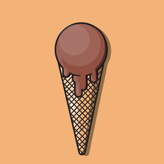 ice cream vector, illustration,icon, flat design