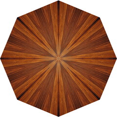 Rosewood octagonal veneer panel, bright brown wood with centered pattern grain