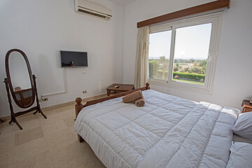 Interior design of double bedroom in house
