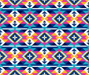 Tribal seamless colorful geometric pattern. Ethnic vector texture.Traditional ornament.
 