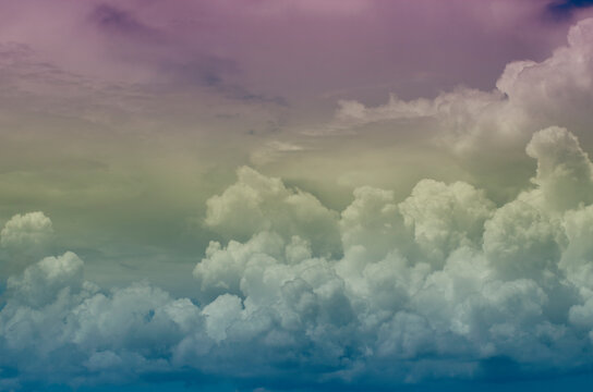 background of the clouds in the pastel sky © wanchai