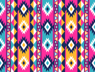 Tribal seamless colorful geometric pattern. Ethnic vector texture.Traditional ornament.
 